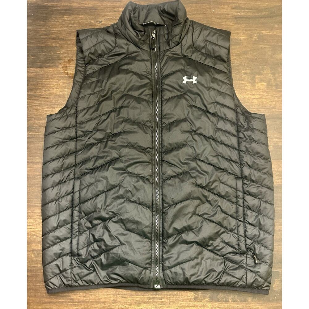 Under Armor Vest Mens Xl Black Coldgear Infrared Quilted Down Puffer